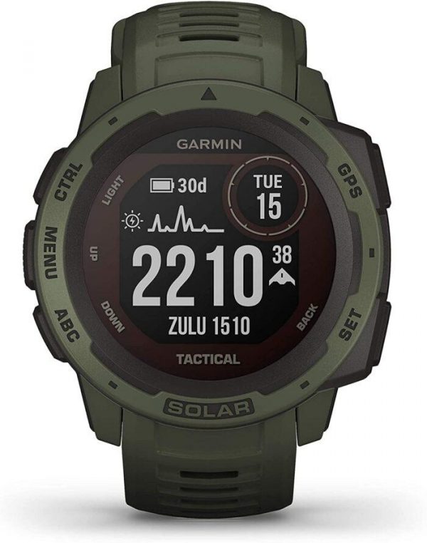 Garmin Instinct Tactical Solar, Reloj GPS resistente con carga solar - Verde Militar