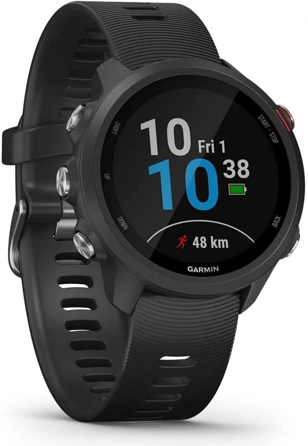 Garmin Forerunner 245 Music Reloj deportivo con GPS, color negro y rojo