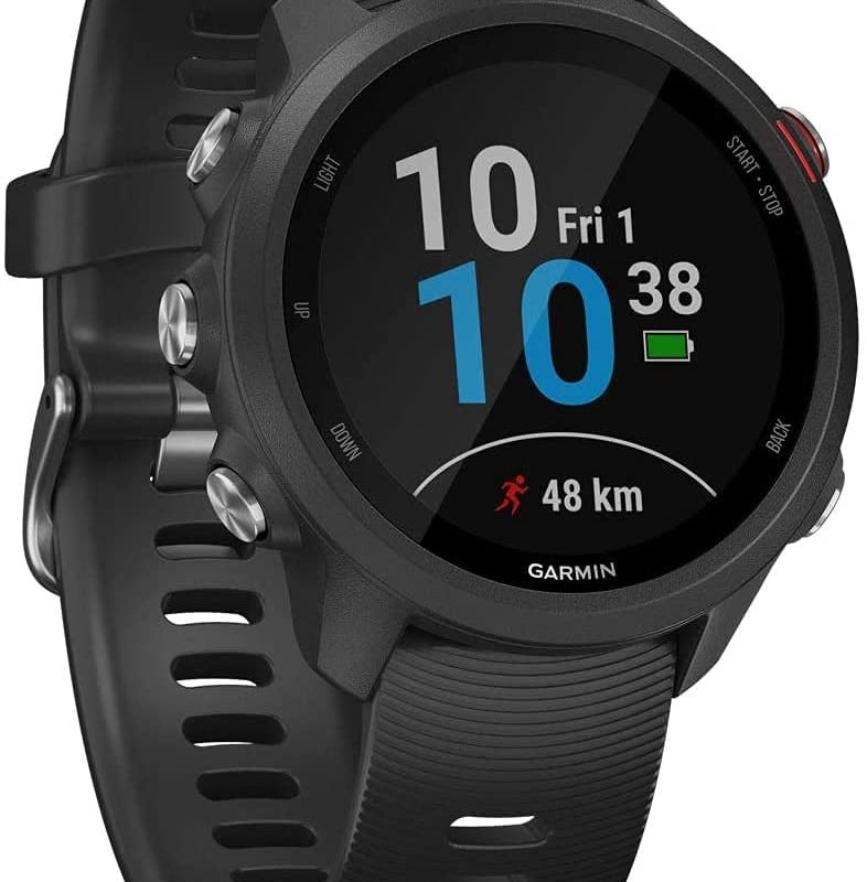 Garmin Forerunner 245 Music Reloj deportivo con GPS, color negro y rojo