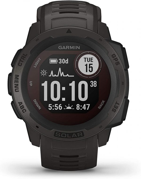 Garmin Instinct Solar, Reloj GPS resistente con carga solar - Grafito