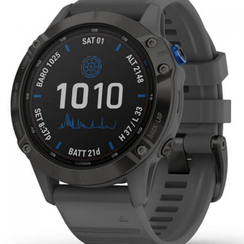fēnix® 6: edición Pro Solar Negro-gris con correa gris