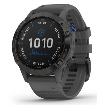 fēnix® 6: edición Pro Solar Negro-gris con correa gris