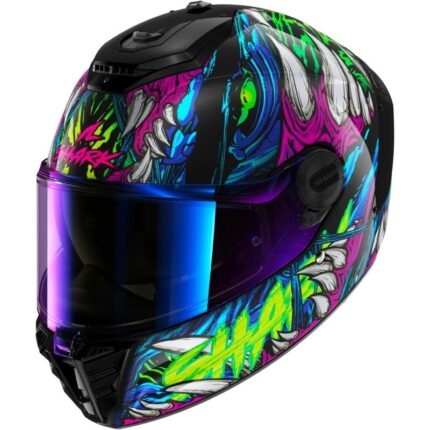 Casco Integral Shark Spartan RS Shaytan Negro/Verde/Violeta